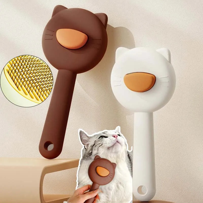 Brosse de bain et massage pour chat. Picots doux, nettoyage facile et confort optimal.