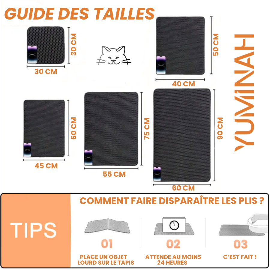 Tapis Litière Double Couche – Antidérapant & Retient les Grains