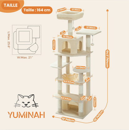 Arbre à Chat XXL Multi-Niveaux – Hamac Géant & Niches Spacieuses