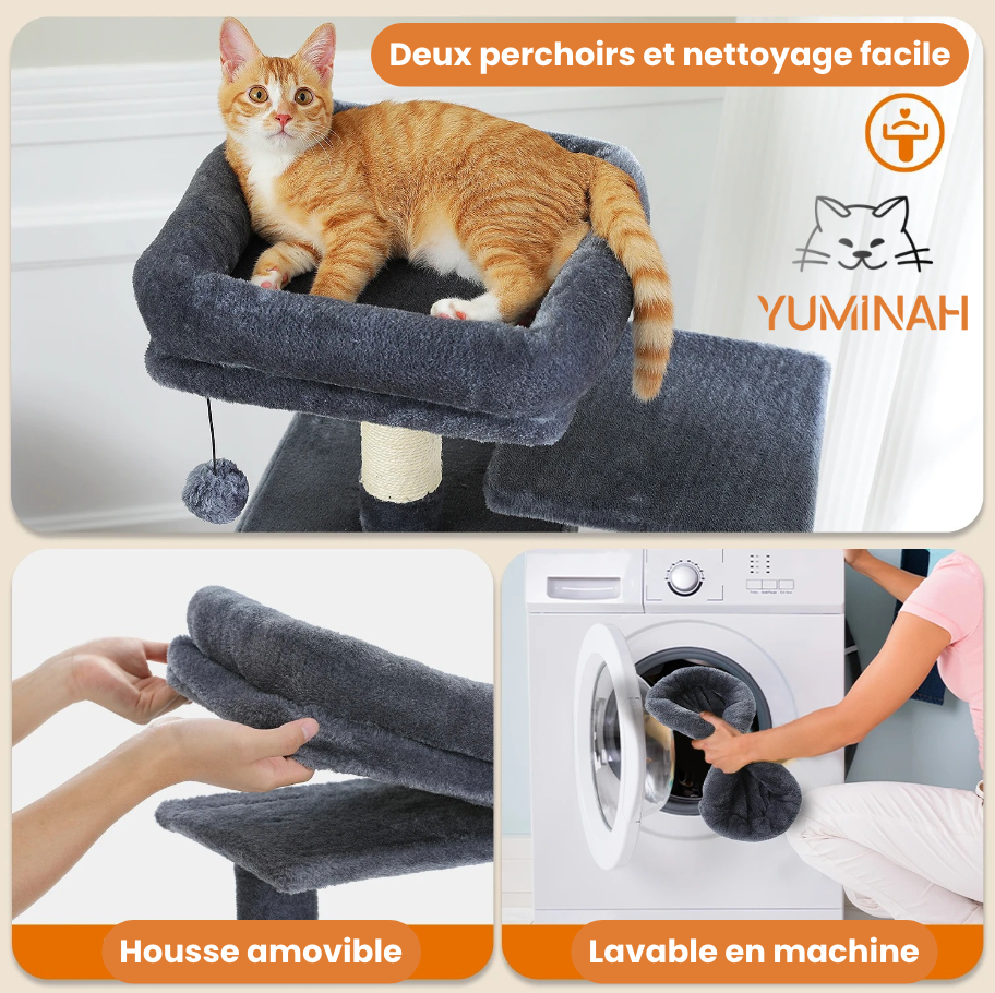 Arbre à Chat XXL Multi-Niveaux – Hamac Géant & Niches Spacieuses