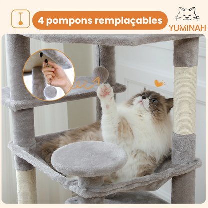 Arbre à Chat XXL Multi-Niveaux – Hamac Géant & Niches Spacieuses