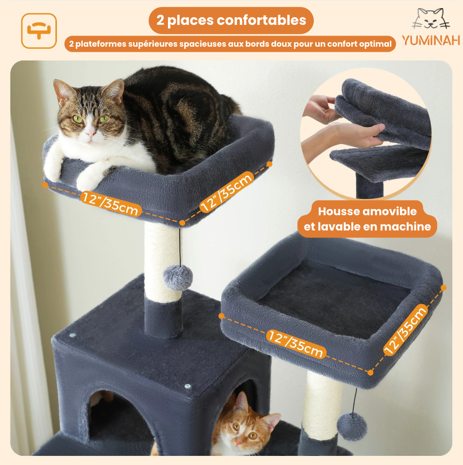 Arbre à Chat XXL Multi-Niveaux – Hamac Géant & Niches Spacieuses