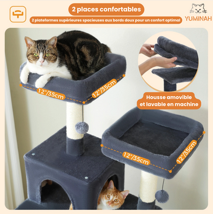 Arbre à Chat XXL Multi-Niveaux – Hamac Géant & Niches Spacieuses