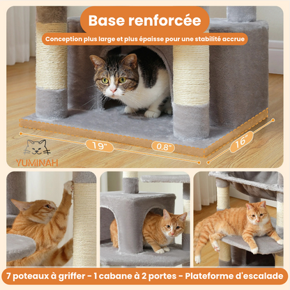 Arbre à Chat XXL Multi-Niveaux – Hamac Géant & Niches Spacieuses