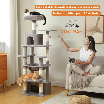 Arbre à Chat XXL Multi-Niveaux – Hamac Géant & Niches Spacieuses