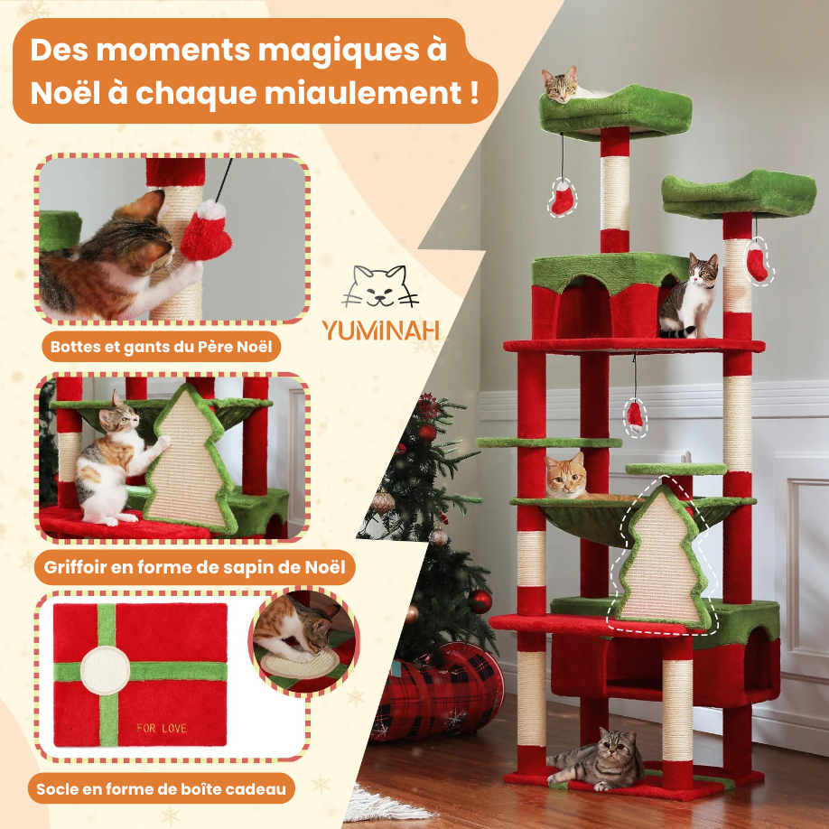 Arbre à Chat XXL Multi-Niveaux – Hamac Géant & Niches Spacieuses