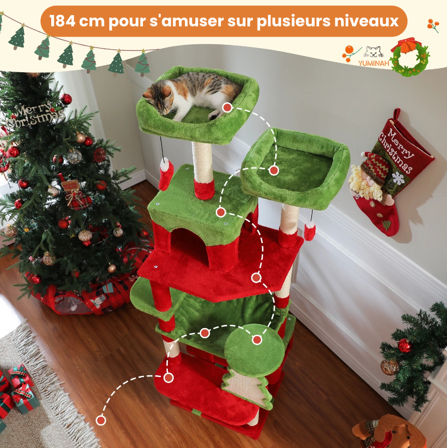 Arbre à Chat XXL Multi-Niveaux – Hamac Géant & Niches Spacieuses