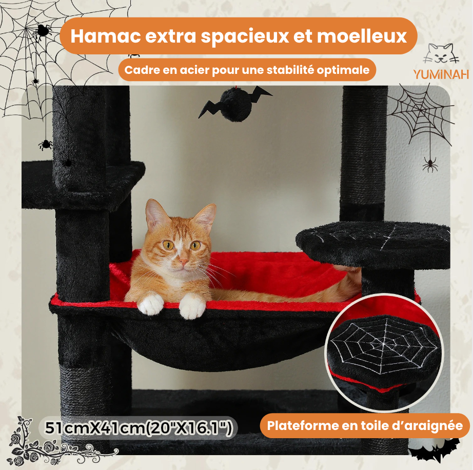 Arbre à Chat XXL Multi-Niveaux – Hamac Géant & Niches Spacieuses