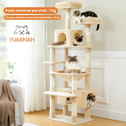Arbre à Chat XXL Multi-Niveaux – Hamac Géant & Niches Spacieuses