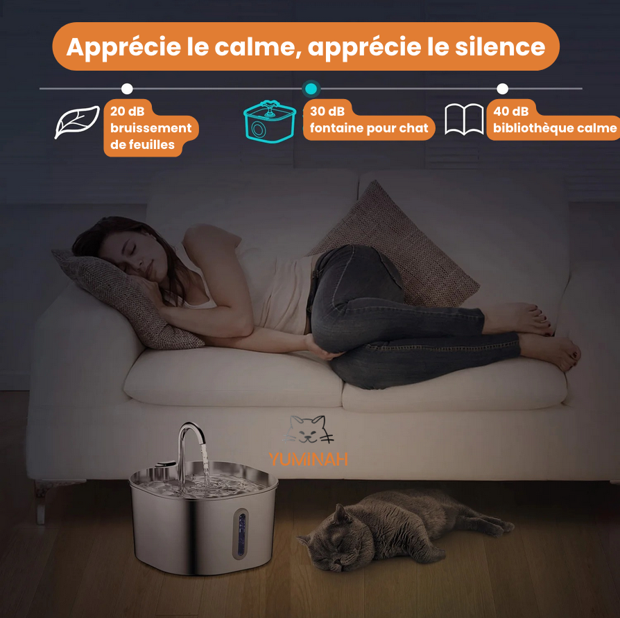 Fontaine à Eau Automatique 2,2L – Inox, Hygiénique & Facile à Nettoyer