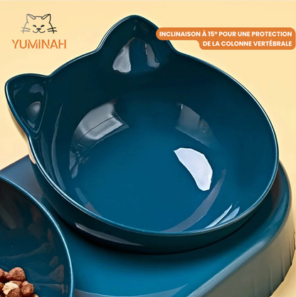 Gamelle Inclinée 3-en-1 – Eau & Croquettes avec Bouteille