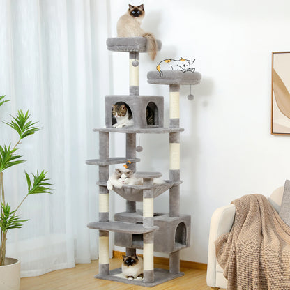 Arbre à Chat XXL Multi-Niveaux – Hamac Géant & Niches Spacieuses