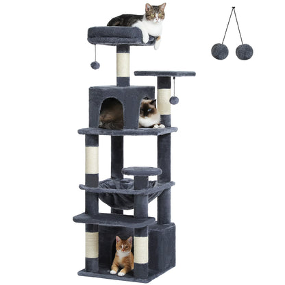Arbre à Chat XXL Multi-Niveaux – Hamac Géant & Niches Spacieuses